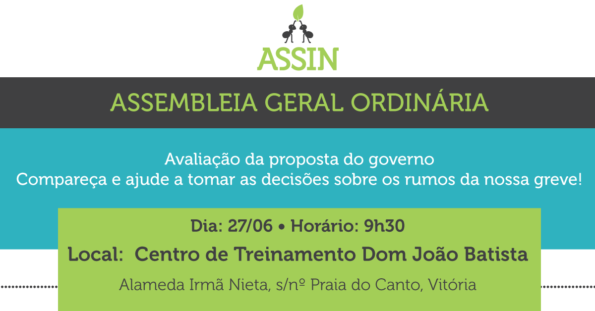 Assin e Sindipúblicos realizam Assembleia nesta segunda-feira