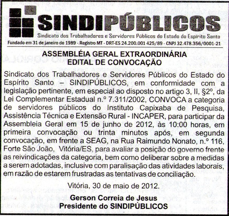 Assembléia Geral Extraordinária